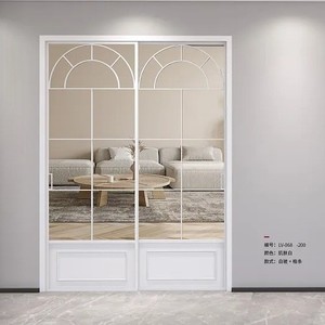 Porte coulissante en alliage d'aluminium de style français, simple vitrage, fonctionnement manuel, isolation acoustique, utilisation pour cuisine et salon - Product Image 3