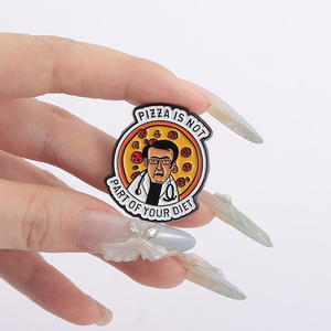 Sming pimleri Pizza diyet parçası değildir emaye Pin karikatür erkekler doktor sağlıklı diyet Metal broş yaka rozeti takı - Product Image 5