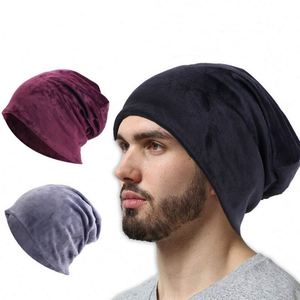 Unisex Baggy Velvet Slouch Beanie <b>Hat</b> 3D Embroidery Image Style Soft Cozy <b>Winter</b> Fall Gift - Product Image 1