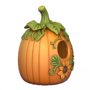 Nichoir en résine de citrouille personnalisé en gros pour la décoration de jardin, abri unique pour oiseaux de saison pour les collections d'automne - Product Image 2