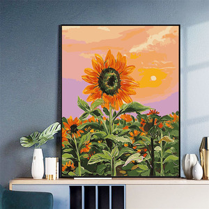 Venta al por mayor <span class=keywords><strong>precio</strong></span> barato marco de madera hermosas flores imagen DIY <span class=keywords><strong>pintura</strong></span> por números para adultos - Product Image 3