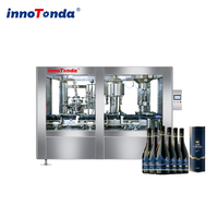 Équipement monobloc 800BPH pour bouteilles en verre avec bouchon en liège, machine de rinçage, de remplissage d'azote et de bouchage