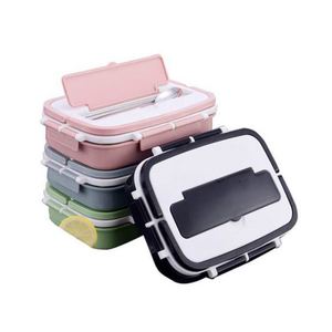 Boîte à lunch durable en acier inoxydable avec compartiments étanches, conteneur alimentaire, boîte à lunch en plastique avec couverts - Product Image 1