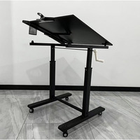 Bureau debout roulant réglable en hauteur, bureau de dessin inclinable, bureau assis-debout, table de dessin semi-tiltante