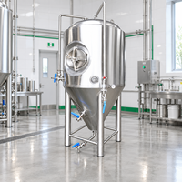 Cuve de Fermentation de Bière pour Microbrasserie 100-5000L, Contrôle Automatique PLC PID, Qualité Alimentaire SUS304 SUS316, 380V Triphasé 50Hz