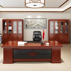Boss <b>Desk</b> Modern Chinese Style Solid Wood Office Executive <b>Desk</b> Set With Chair XDM3820 - Product Image 1
