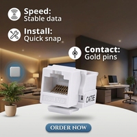 Module réseau K&R-8100 CAT5E pour ordinateurs, interface RJ45, accessoires de panneau pour câbles Super 5E, blanc PC/QSn6.5-0.1, étain-phosphore