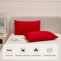 Housse de coussin enveloppante en microfibre brossée unie, douce, taille standard, pour hôtel et gîte, vente en gros