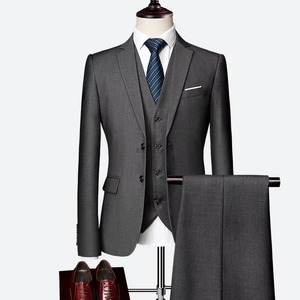 2025 arrivées couleur unie simple boutonnage Blazer costume affaires mariage Banquet Gentleman <span class=keywords><strong>3</strong></span> pièces costume hommes affaires Suites - Product Image 2