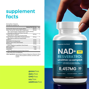 Suplementos de NAD+ para una Vida Más Saludable y Larga, Nicotinamida, Resveratrol Mononucleótido, Suplementos de PQQ, Cápsulas de NMNH - Product Image 3
