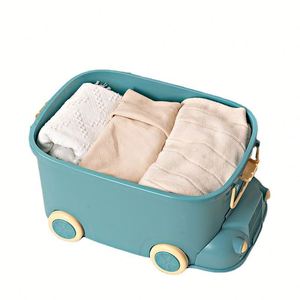 Plastic Lid Wholesale Kids Children Toy Box With Hole Train Organizer Fashion Design Big Volume Type Storage <b>Bin</b> Custom Logo - Product Image 4