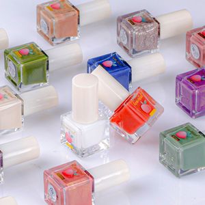 Vernis à ongles transparent nude à base d'eau, sans lavage, durable, pénétrant, avec paillettes et base huileuse brillante - Product Image 2