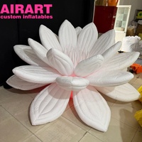 Décorations de scène, fleurs de lotus gonflables, boules de fleurs de lotus gonflables avec éclairage LED
