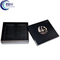 Caja de Regalo Reutilizable con Tapa Negra y Base, Impresión de Logotipo Personalizado, Empaque para Regalos Navideños, Frascos, Productos de Cuidado de la Piel, Aceites y Cosméticos