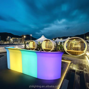 طاولة بار محمولة مضاءة بمصابيح LED عصرية للمنزل والبار والصالة الرياضية والمقهى والمطعم والنوادي الليلية والحفلات والفعاليات وتأجير الأثاث - Product Image 2