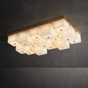Lámpara de Techo de Cobre con Acabado Mármol, LED 3000k, Minimalista y Moderna, para Dormitorio, Comedor, Estudio, Sala de Estar, Pasillo - Product Image 1