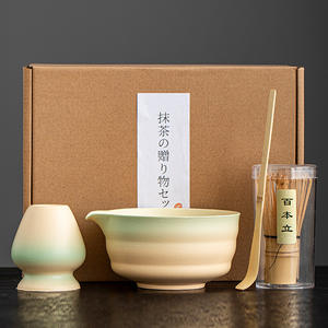 Geling 2025 vendita calda ceramica Chawan Matcha ciotola con colore sfumato miglior prezzo bambù Matcha frusta Set con scatola - Product Image 1
