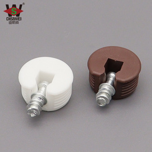 Connecteur en plastique 2-en-1 Disiwei pour support de panneau, quincaillerie de meuble, blanc et marron - Product Image 1