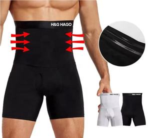 HAGO Mens Tummy Body Shaper compresión alta cintura entrenador vientre Control adelgazamiento Shapewear Boxer ropa interior - Product Image 1