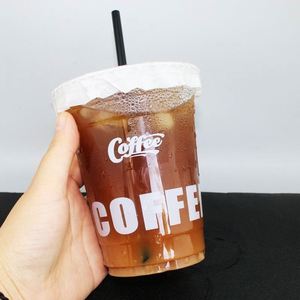 Gobelets jetables en PET à paroi simple de 12/16/18/20/24 oz avec couvercles, transparents, logo personnalisé imprimé, pour café froid (diamètre 98 mm) - Product Image 2