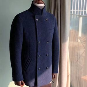 เสื้อคลุมกันหนาวสำหรับผู้ชาย,เสื้อโค้ทสีน้ำเงินเข้มสำหรับฤดูหนาวชุดแต่งงาน - Product Image 5