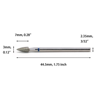 Fraise à ongles professionnelle en diamant de forme balle pour manucure russe, fraise rotative en acier inoxydable pour cuticules
