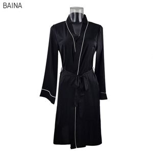 Robe de chambre en soie pour femme, sexy, avec cardigan et taille élastique, idéale pour l'hôtel ou comme tenue décontractée - Product Image 4