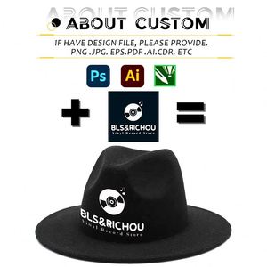 Custom High Quality Wide Brim Panama With Logo Women Wholesale Wool Felt Classic Party Fedora <b>Hats</b> Men - Product Image 2
