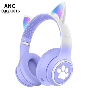 Casque sans fil LED Glare System confortable avec oreilles de chat, son stéréo, annulation active du bruit et éclairage RGB pour DJ - Product Image 2