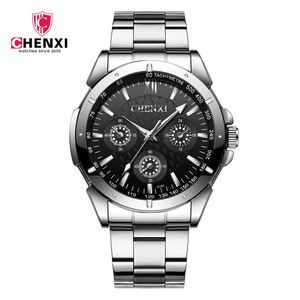 Reloj de Cuarzo CHENXI 019C para Parejas, con Decoración de Tres Esferas, Resistente al Agua, Correa de Acero Inoxidable, Reloj de Pulsera para Hombre y Mujer, Venta al Por Mayor - Product Image 1