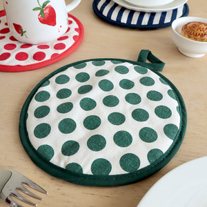 Mitaines de four rondes à pois et rayures, résistantes à la chaleur, pour utilisation au four, 18 pouces, lavage à la main uniquement - Product Image 2
