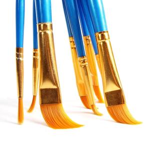 तेल वाटरकलर ऐक्रेलिक पेंट के लिए नायलॉन हेयर प्लास्टिक हैंडल के साथ 10 पीसी पेंट ब्रश सेट - Product Image 4