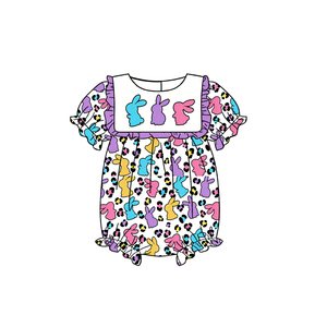 SR3873 Conjunto de Ropa para Bebé Niña con Estampado de Bandera del 4 de Julio, Mono con Mangas con Volantes al por Mayor - Product Image 3