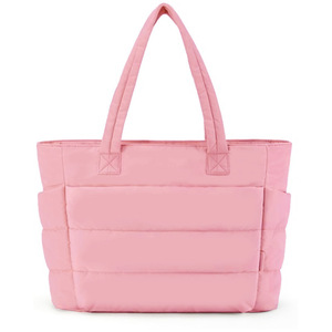 Women's Tote <b>Bag</b> Black Large Capacity Water Resistant Everyday Use Horizontal Square Zipper Closure - Product Image 2