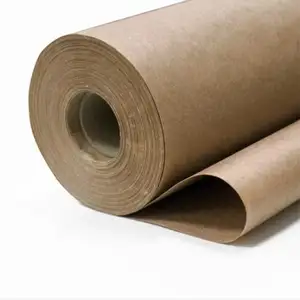 Chinese factory supply 40-100 gsm Striped brown virgin kraft paper roll for printing and wrapping