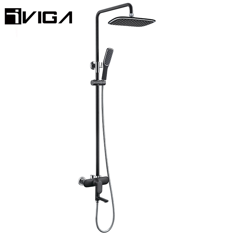 Prix bas Corps Principal En Laiton Cartouche En Céramique 35Mm Bain Douche Mélangeur Noir Ensemble de Colonne de Douche