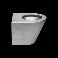 Finition sablée, toilette monobloc, WC, toilette en acier inoxydable, toilette au sol, Inox