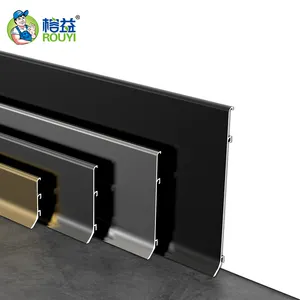 High Quality Black Metal Baseboard White Skirting Clips Wall Board Concealed Skirting Panel