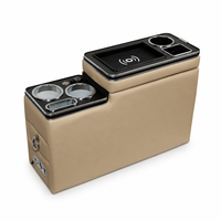 Boîte d'accoudoir centrale pour MPV 6 places compatible avec Toyota Noah Voxy Granvia Vellfire Land Cruiser, avec porte-gobelets et éclairage LED
