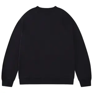 탑 헤비급 테리 330g 느슨한 라운드 넥 단색 스웨터 남자의 맞춤형 패턴 로고 패션 스웨터