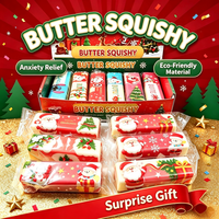 Nouveau Jouet Squishy de Noël en forme de bâton de beurre, extensible, collant, à texture tactile, à récupération lente, anti-stress, jouet à presser