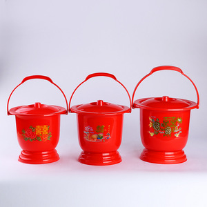 San Hao Jia Ju Spittoon de plástico rojo con tapa y asa para ancianos, niños, mujeres embarazadas - Product Image 2