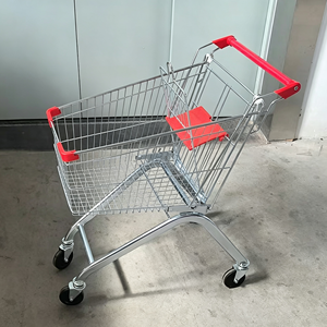 340L Large Capacity Chrome Wire <b>Basket</b> Supermarket Trolley Heavy Duty Silent Swivel Wheel Grocery Retail Store Use Set Kit - Product Image 5