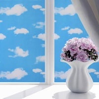 Blue Sky White Cloud Bedruckte Fenster folie Wasserdichter Peel Stick Sichtschutz glas PVC PET-Material Undurchsichtiges Finish im Rollen format