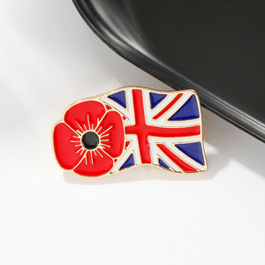 Broche drapeau coquelicot rouge épinglette créative en émail drapeau du Royaume-Uni - Product Image 2