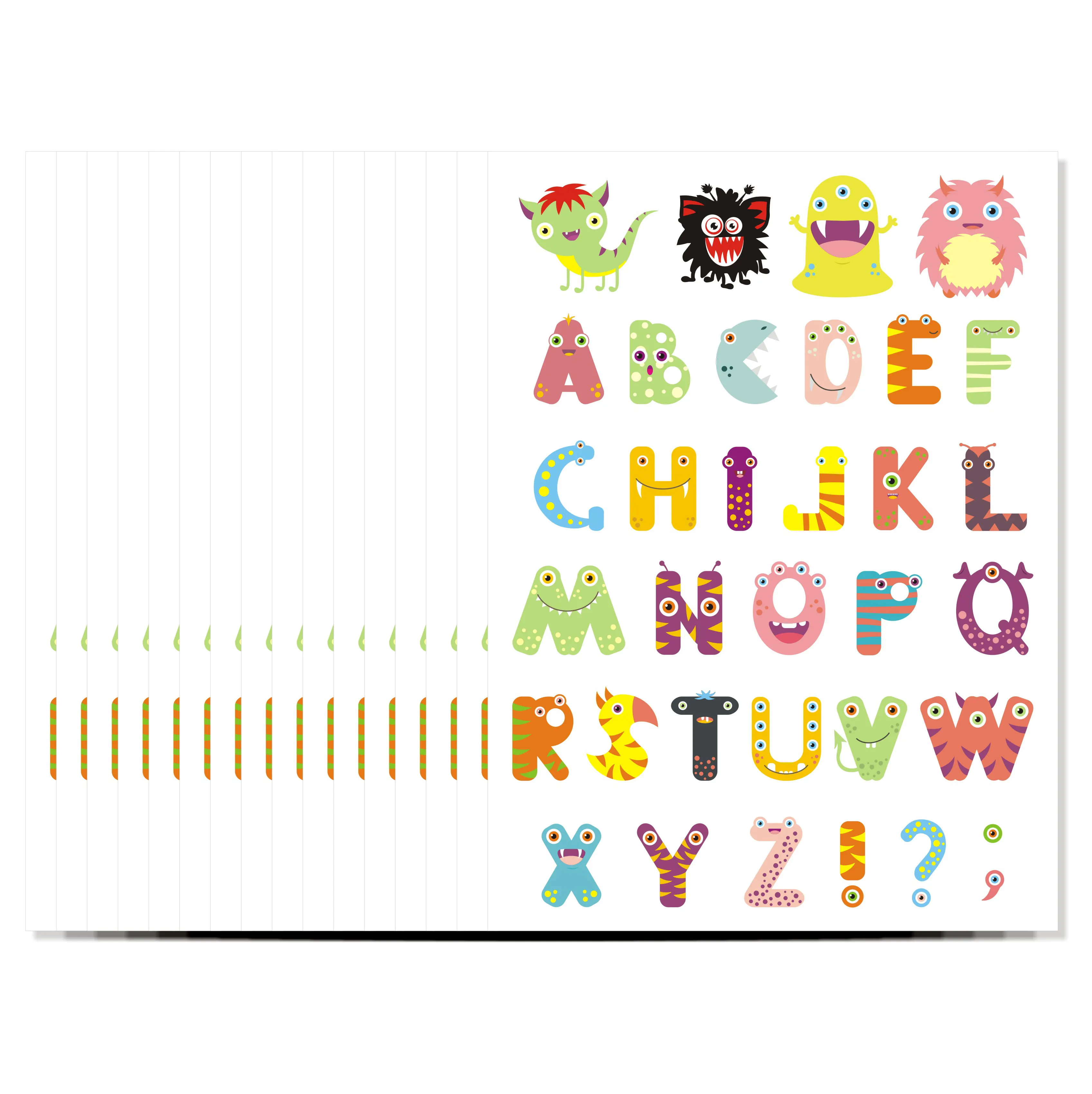 Wholesale Colorful Cute English Letter Alphabet Sticker Sheet For Card Gift Box Decoration