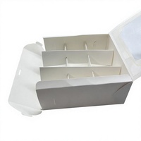 Boîte en carton pliable de type dossier, recyclable, de qualité alimentaire, en carton ivoire, à 9 compartiments, avec fenêtre ajourée en forme de nuage et gaufrage