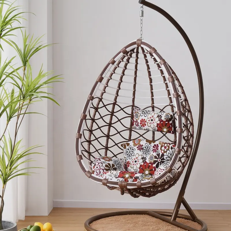 Chaise à bascule de jardin en rotin, meuble d'extérieur, fauteuil suspendu en forme d'œuf, balançoire de Patio, offre spéciale