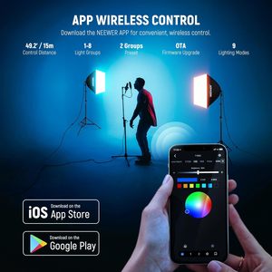 Neewer App Control 6w Led Bulbs Porcelain Sockets Softboxes Rgb <strong>Softbox</strong> <strong>Lighting</strong> Kit for Studio Photography <strong>Lighting</strong> - Product Image 3
