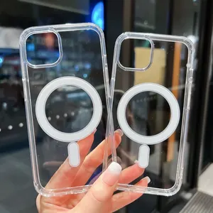 Clear TPU Magnetic Charging Phone Case Anti-Yellowing Shockproof